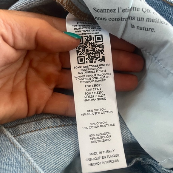 NWOT FRAME Le Original High-waisted Button Fly in Natoma Grind Wash Size 25 - Picture 2 of 8